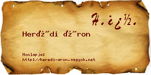 Herédi Áron névjegykártya